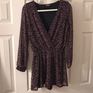 Express black patterned romper